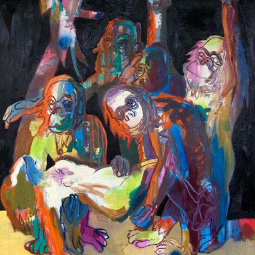 oil painting, art, orangutan