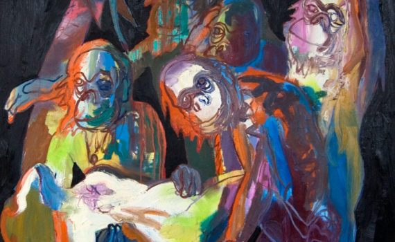 oil painting, art, orangutan